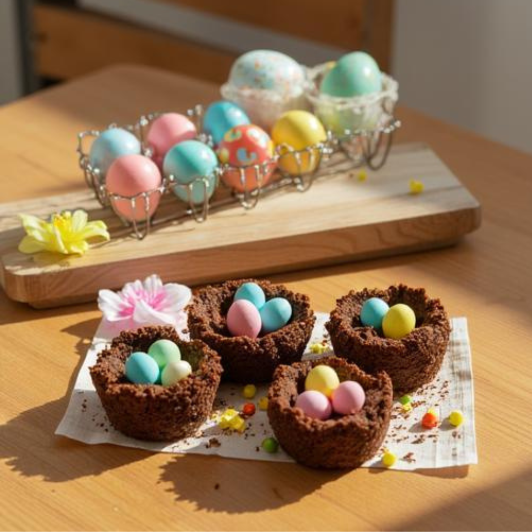 Easter egg craft and chocolate nest activity for children