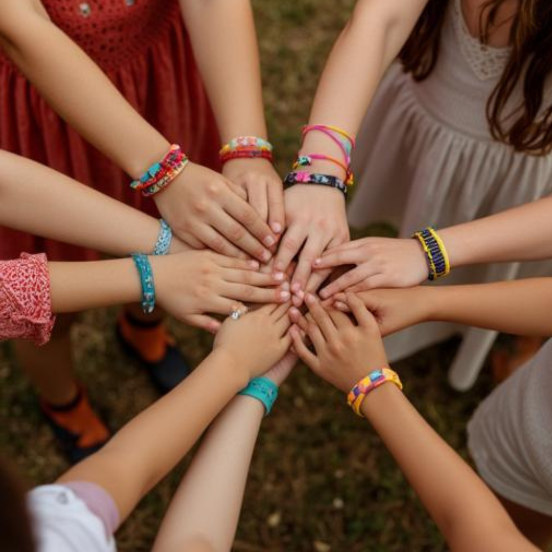 Friendship bracelet craft activity for children