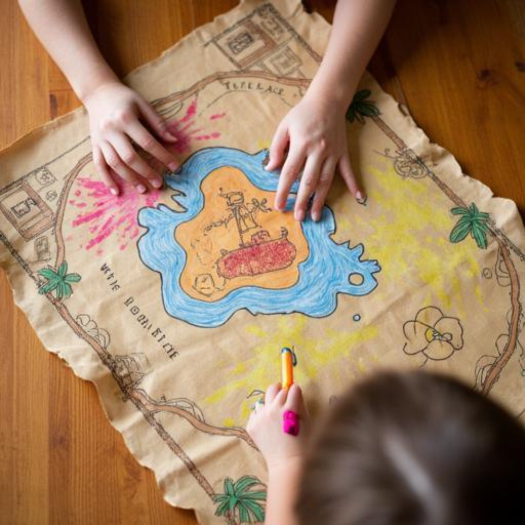 Treasure hunt adventure activity at children’s holiday club